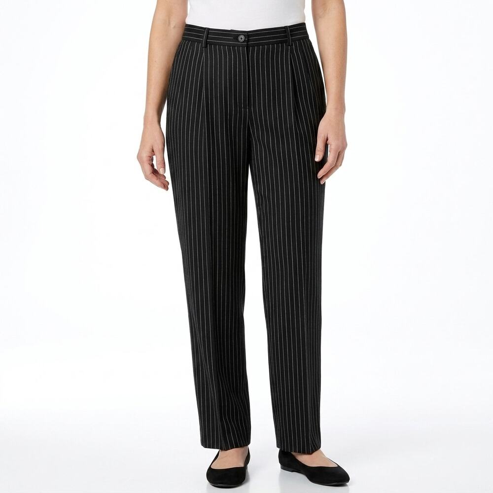 Jennifer Moore Petites 100% Wool Pinstriped Trousers Pants Women Size 14P